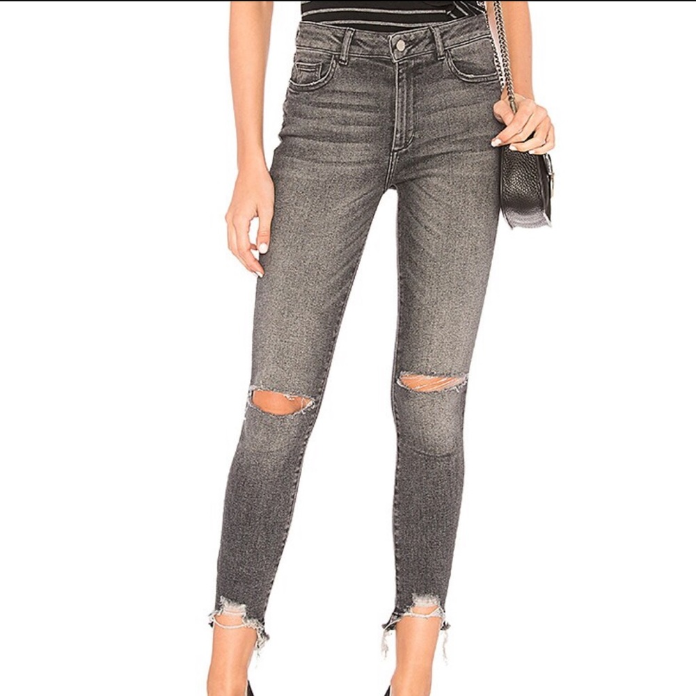 DL1961 Farrow Ankle High Rise Skinny Jean - Light Smoke Size 27